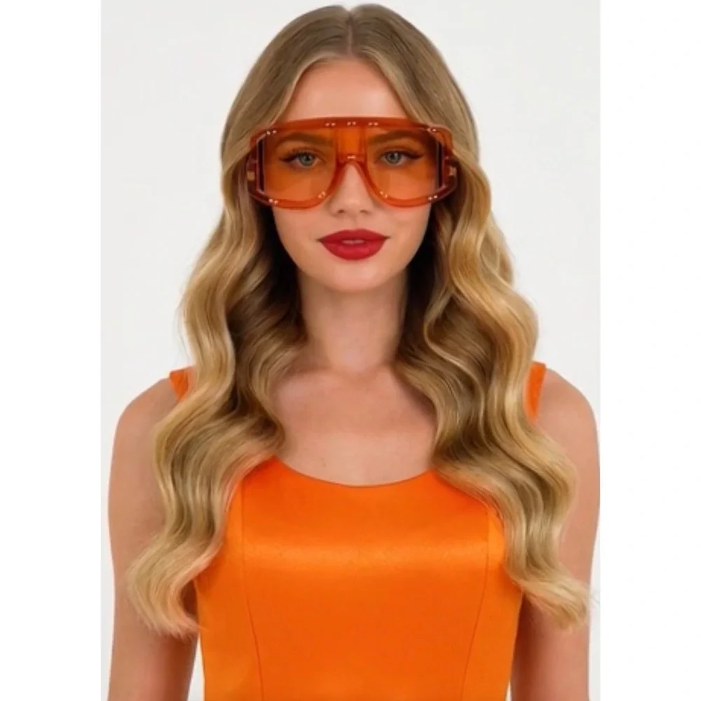 Women Oversized Sunglasses Fashion Trendy Oceanic Orange Lens Beach Style Lentes